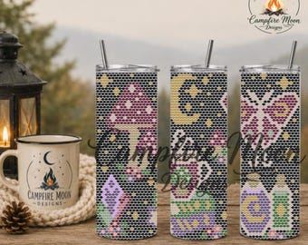 Witchy Cottagecore 4MM/ SS16 Rhinestone Tumbler Template