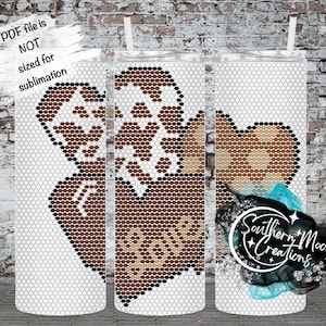 Western Hearts 4MM/ SS16 Rhinestone Tumbler Template