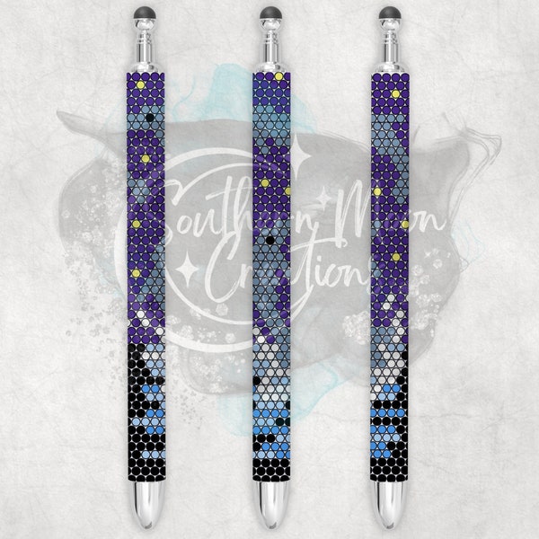 Moonlight Dolphins 3MM/ SS10 Rhinestone Pen Template