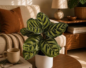 Calathea Makoyana 6" pot Pet Safe Live Houseplant - Easy Care Indoor Plant