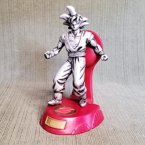 Goku Action Figure Dragonball Z Burger King Silver with Stand Vtg 2000