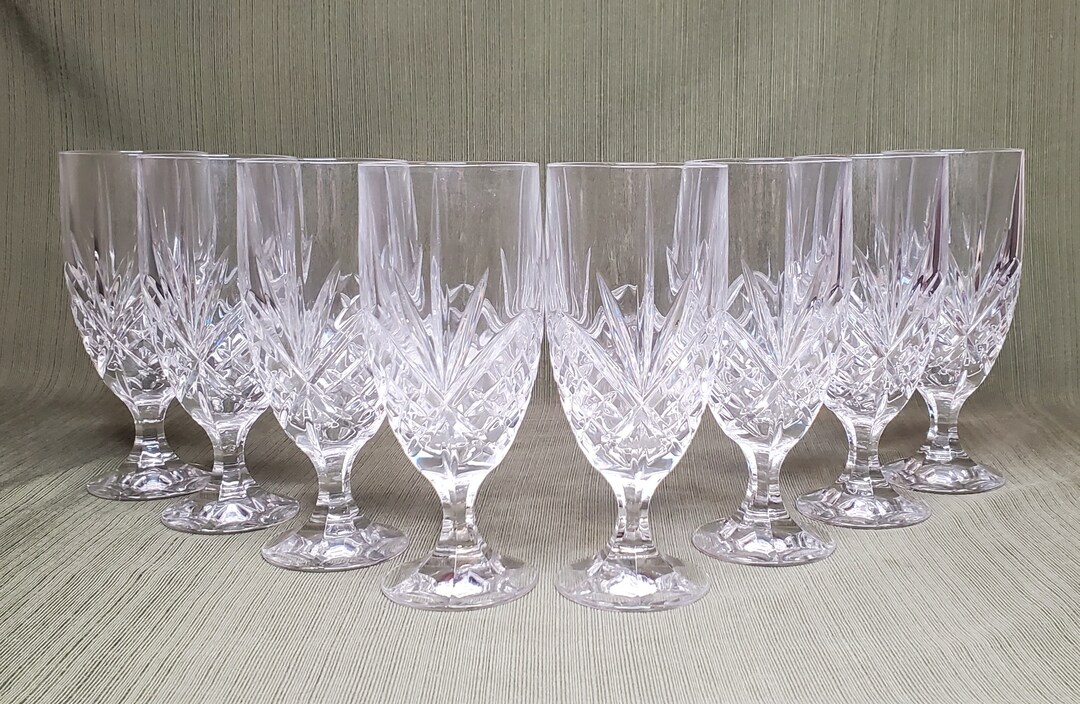 Vintage Lead Crystal Set of 8 Iced Tea Water Goblets Etsy