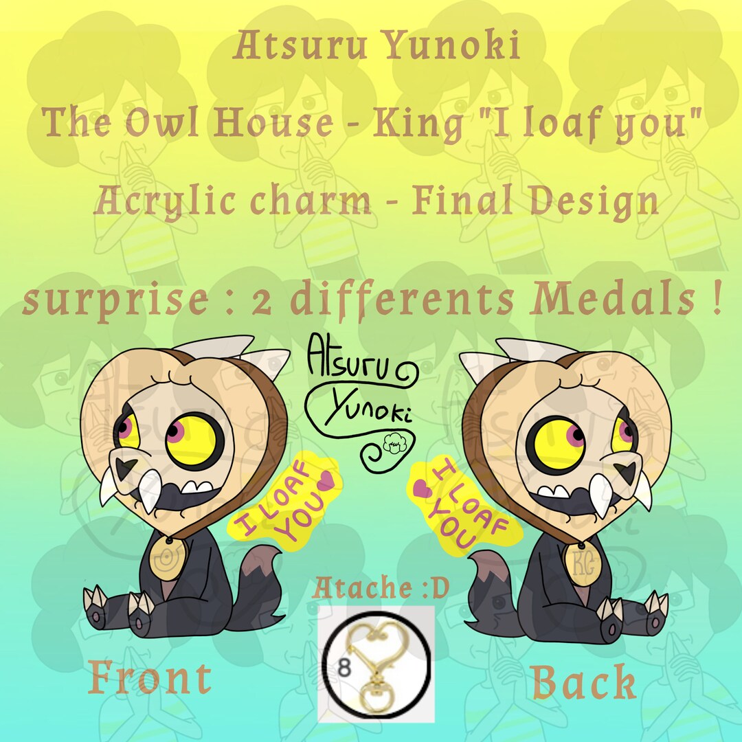 The Owl House King Acrylic Charm I Loaf You Etsy