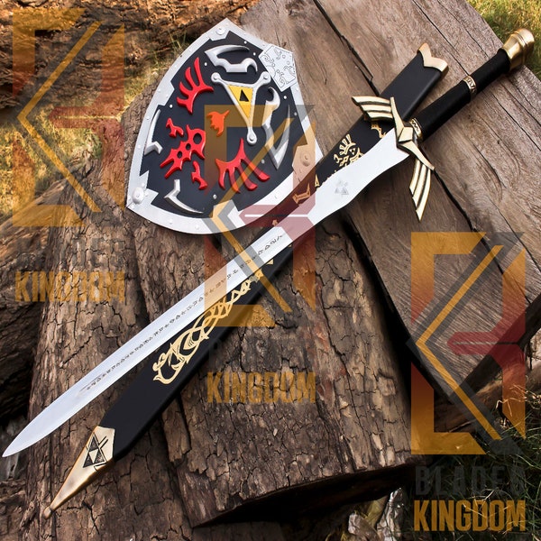 Handmade Link Dark Hylian Shield Replica And Links Ornate Prophecy Hero Movie Replica Pair