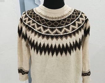 Vintage Japanese Brand Back Number Fair Isle Knitwear
