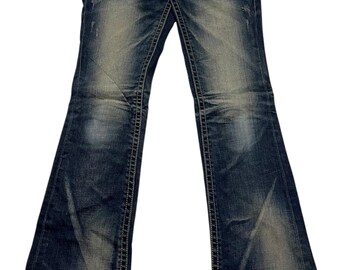 Lolita Jeans Size 25 Fits W29xl31 Japanese Low Rise Bootcut Denim
