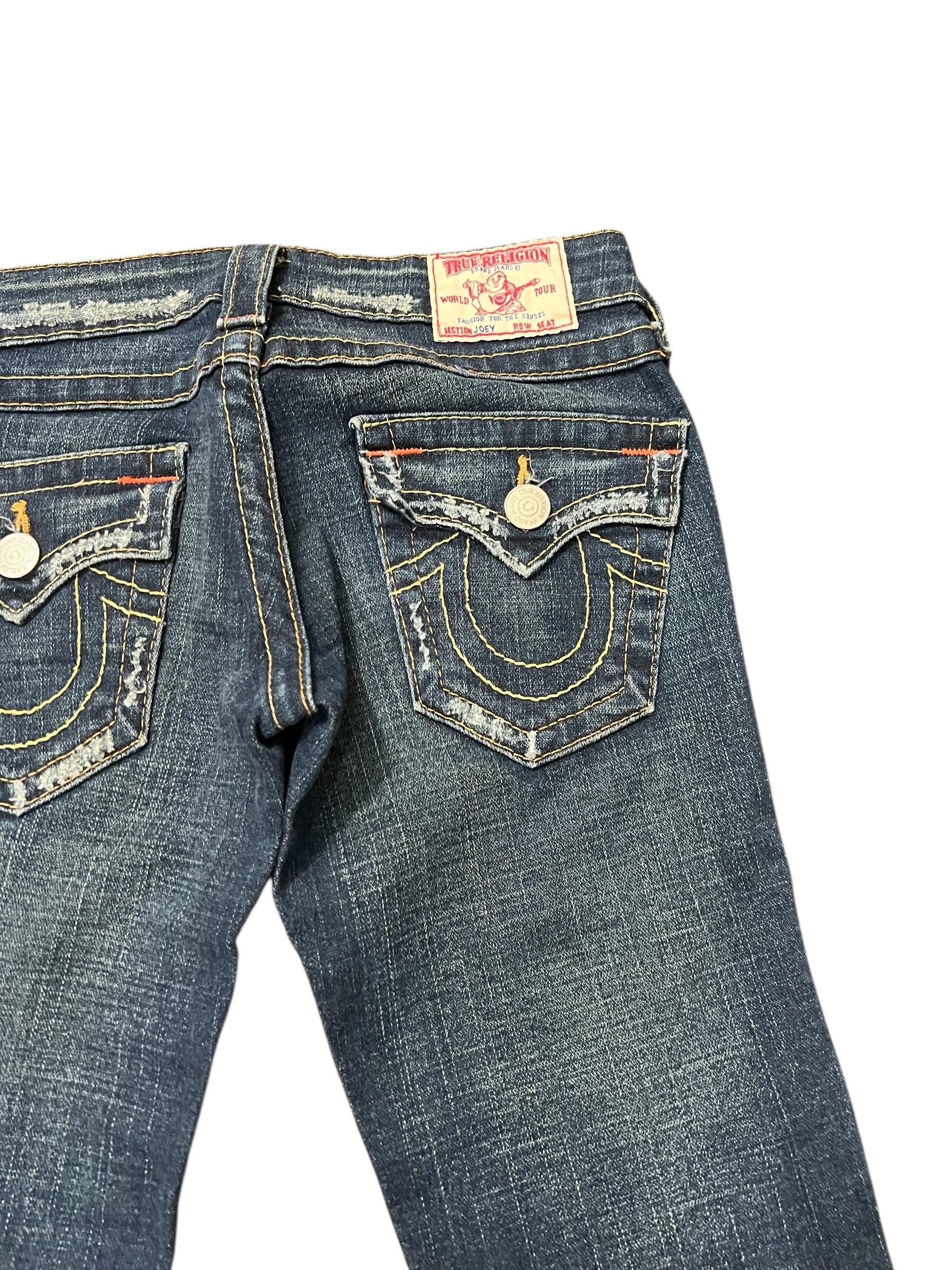 True Religion Made USA Distressed Zipper Flare Jeans - Etsy