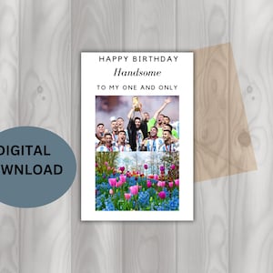 Happy Birthday Greeting Card Instant Digital Download Lionel Messi