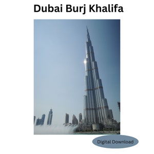 Dubai Burj Khalifa PDF Instant Digital Download Image