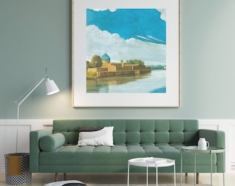 Iraq Baghdad River Artwork, Famous Arab Art ,PDF Printable Wall Art Instant Digital Download