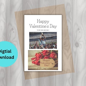 Happy Valentine&#39;s Day Greeting Card Instant Digital Download  Diego Maradona