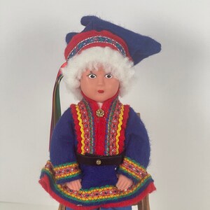 RARE, Vintage Aitoustakuu Doll by Erkki Joupperi, Made in Finland, Colorful Vintage Aitoustakuu Doll