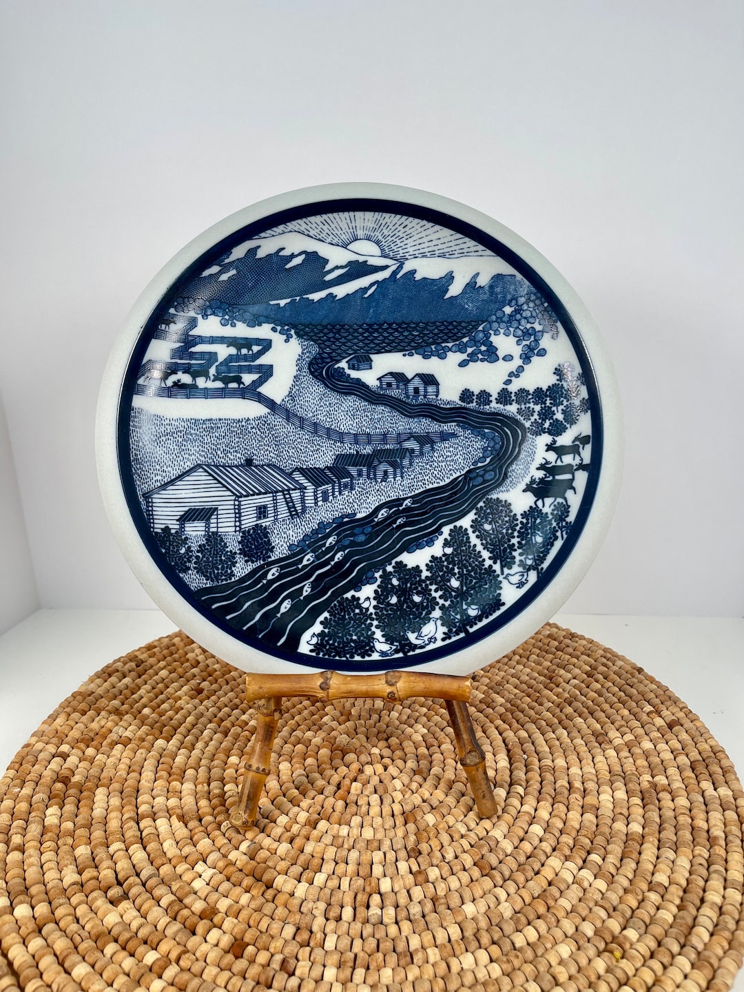 Vintage 1970s Arabia of Finland Wartsila #101 Anniversary Plate