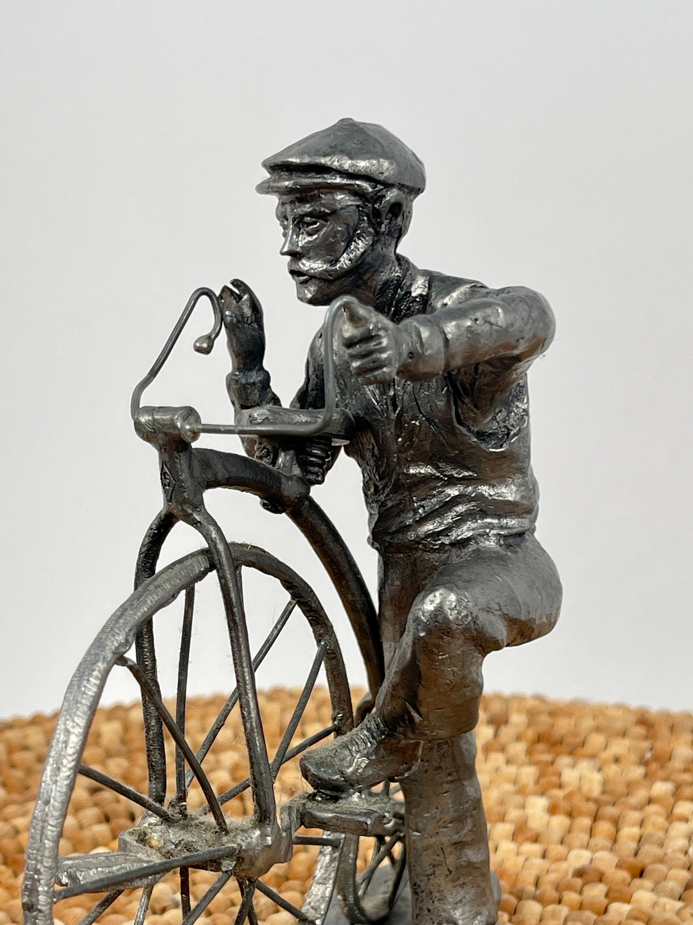 Signed Michael Ricker Pewter Sculpture Figurine of Park City Man on