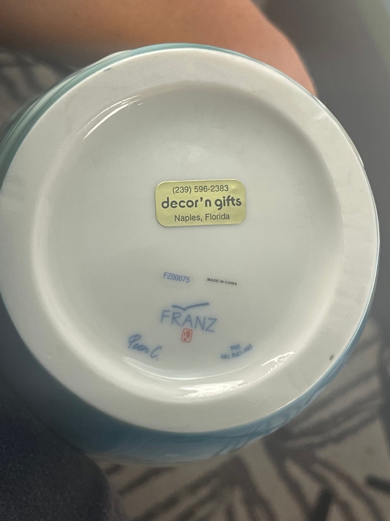 Franz Porcelain Flamingo Vase, Handmade and Hand Painted Artisan