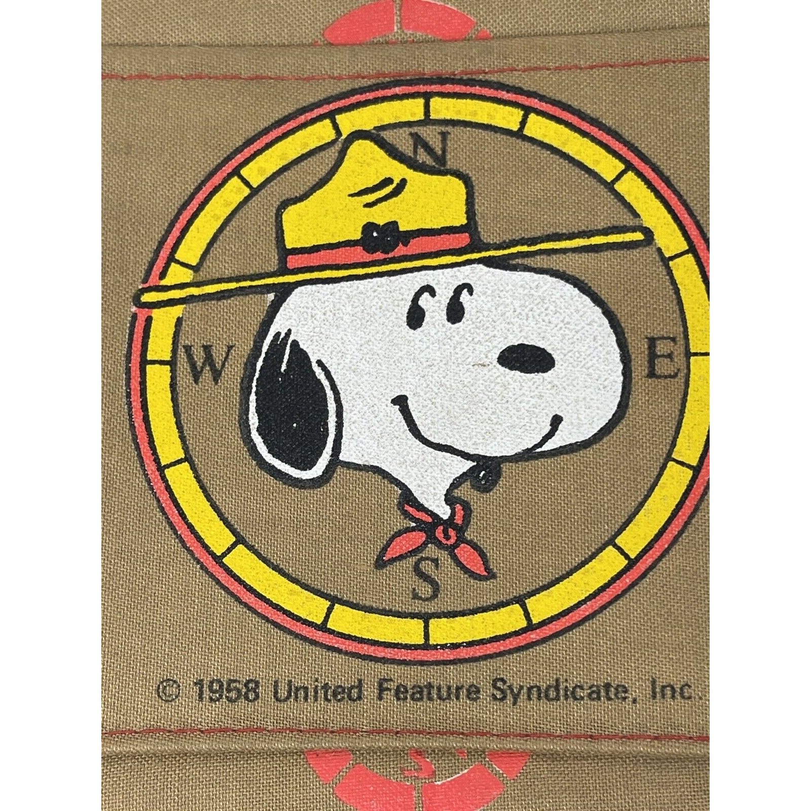 VINTAGE CAMP SNOOPY BACKPACK BUTTERFLY ORIGINALS PEANUTS GANG UNITED FEATURES Vintage Boy Scouts Bag Peanuts Snoopy Butterfly 1958 United  main image 4