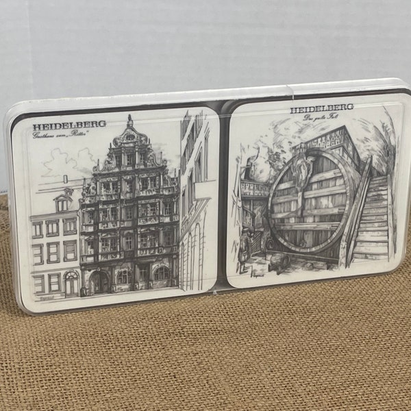 Vintage Heidelberg Germany Schuberth Tamat Serie Coaster Set of 6 German Landmarks, Coaster Set, Coaster Gift Set, FREE SHIPPING!