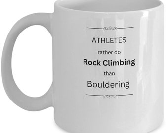 rock climbing mug, rock climbing, bouldering