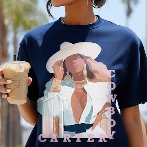 Cowboy Carter Graphic Tee, Cute Beyhive T-Shirt, Top for Yonce Fan, Cowboy Carter Tour Merch, Concert Tee