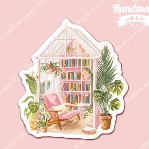 Cozy Reading Nook Bookshelf Sticker Bookworm Gift Reading Bookish Sticker Book Lover Sticker Pretty Lofi Sticker Gift Bibliophile Bookish