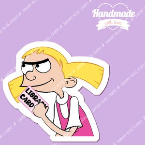 Adesivo Hey Arnold Bookworm per amanti dei libri, nostalgia anni '90, per e-reader, custodie Kindle, impermeabile, regalo conveniente, carino per bibliofili