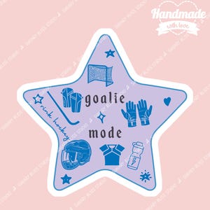 Lila Eisbahn Hockey Tormann Aufkleber Goth Kokette Rollschuhe Niedlicher Vinyl Aufkleber für Skater Mädchen Wasserflaschen Journale und Laptope