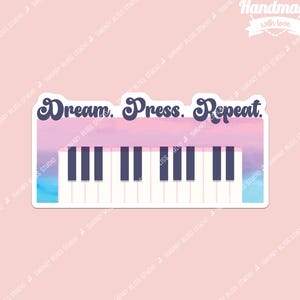 Sticker autocollant touches de piano mignon cadeau pour étudiants en musique professeurs musiciens pianiste Sticker artistique pour ordinateur portable, bouteille d'eau et journaux intimes