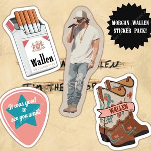 Morgan Wallen I&#39;m the Problem Tour Sticker Pack Set Country Music Decal Gift for Wallen Fans Cowgirl Accessories Laptop Water Bottle Kindle