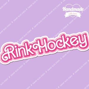 Vetgedrukte tekst ijsbaan hockey sticker sticker voor sport meisjes cadeau voor ijsbaan roller hockeyspelers roze sticker ijsbaan hockey idee sport cadeau voor haar