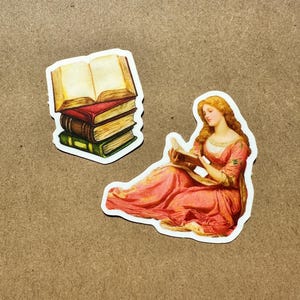 Reader Bookworm Sticker Decal Gift for Booktok Lovers Reading Stickers Princess Reading, Romance Fiction Fans, Perfect Gift for Bookish