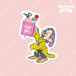 Dopey Fanbuch-Liebhaber-Romantasy Disney Aufkleber Geschenk für Leser Romanze E-Reader Aufkleber Romantischer Roman Aufkleber Erschwinglicher Bücherwurm Geschenk