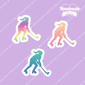 Rink Hockey Silhouette Sticker Decal For Sports Girls Gift for Rink Roller Hockey Players Pink Decal Rink Hockey Idea Sports Gift for Her