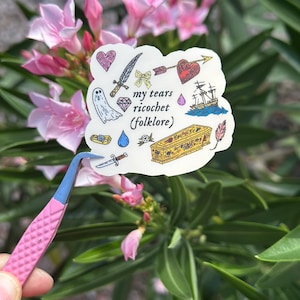 Taylor Swift mijn tranen ketsen matte sticker Swiftie folklore sticker Taylor Swift fan meisje cadeau leuke muziek fan sticker voor haar tijdperken Tour