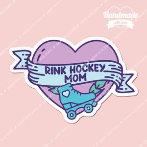 Rolschaatser moeder sticker sticker sticker voor skater moeders rolhockey en ijshockey ideaal sportcadeau voor moeder paars blauw waterdicht