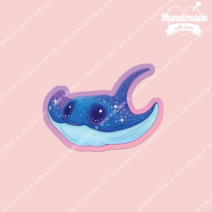 Aquatische sticker Cosmis pijlstaartrog | Cute Aesthetic Ocean kawaii vinyl sticker cadeau, studenten en docenten sticker cadeau