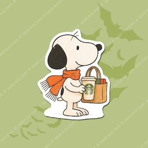 Snoopy Fall Sticker: Bookish Peanuts Autumn Decal