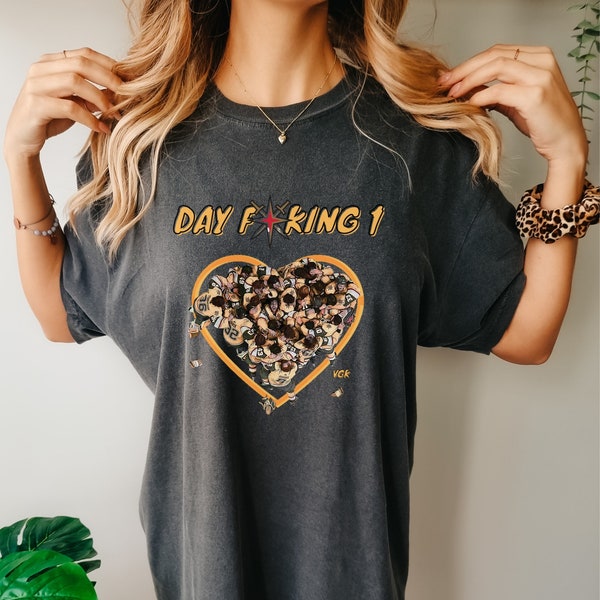 Vegas T-shirt, Custom T-shirt, VGK T-shirt, Heart T-shirt, Golden Heart, Mothers Day Gift, Teen T-shirt, Las Vegas Gift, Locals Gift