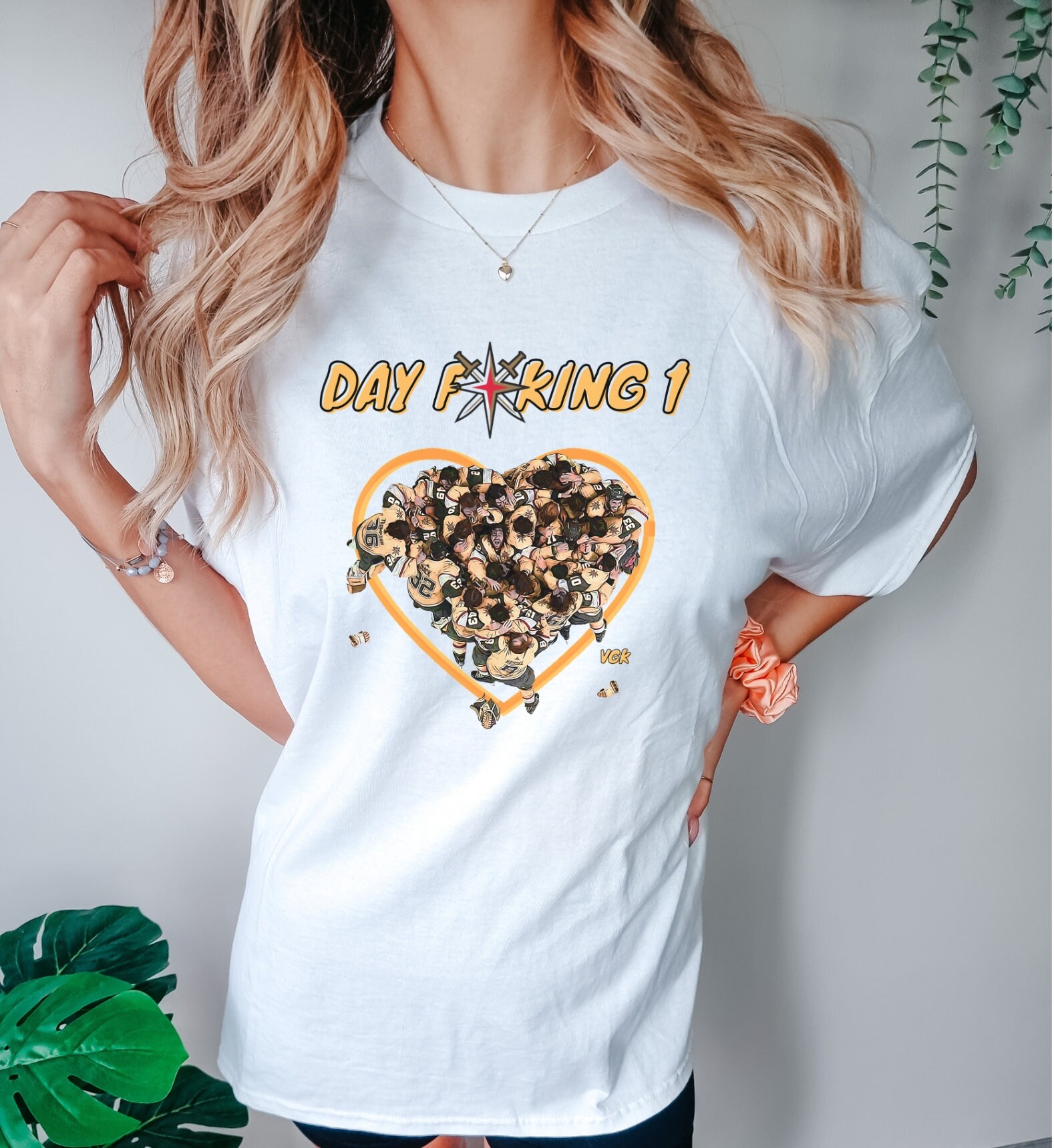 Vegas T-shirt, Custom T-shirt, VGK T-shirt, Heart T-shirt, Golden Heart, Mothers Day Gift, Teen 