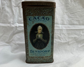 Cacao Hollandais Antique Decorative Tin