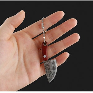 Llavero de navaja de bolsillo de 5.50 , acero de Damasco, joyería de  cuchillo, llavero de cuchillo plegable, mango hecho con Kowa -  México