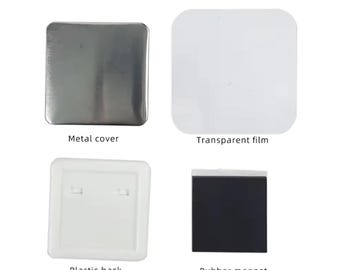 2"x 2" (50 mm)Square Shape Fridge Magnet Badge Button Magnet Materials
