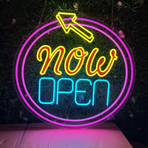 LED Neon Open Sign for Business, Ultra Bright Lighted Sign Open, Electric Light up Signs for Stores, Restaurants Retail Shops Window Decor