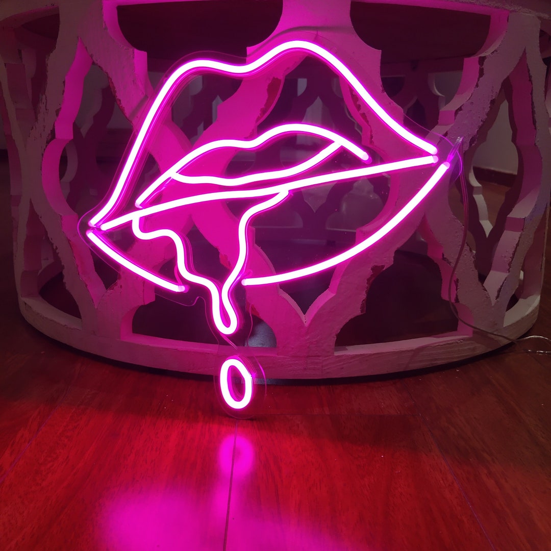 Custom Dripping Lip Neon Sign Neon Sign Aesthetic Neon - Etsy
