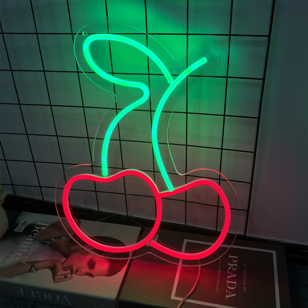 Cherry Neon Sign for Wall Decor,led Neon Light Wall Sign Hanging Art
