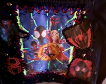 Spider-Man Miles Morales inspired GLOW  jean jacket