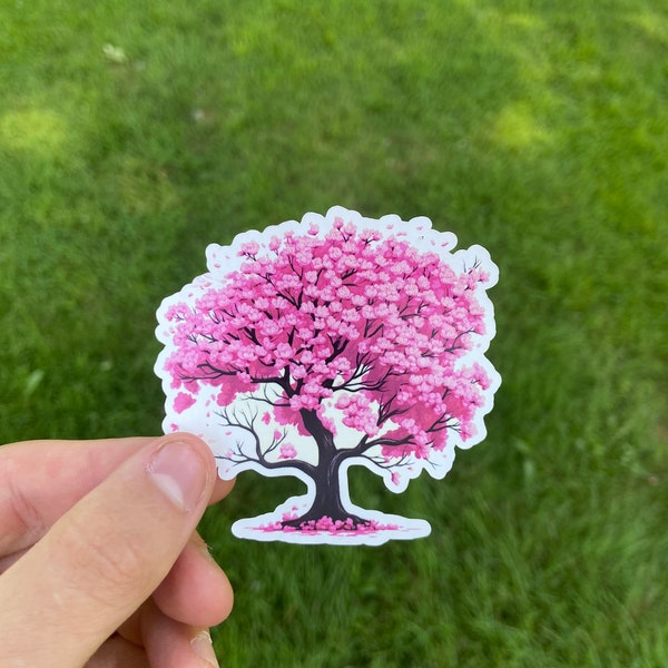 Blossoming Elegance | Plant Sticker | Cherry Blossom Tree | Laptop Decal | Sakura Tree | Floral | Japanese Theme | Permanent & Waterproof