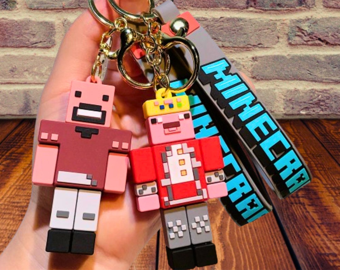 Handcrafted Minecraft Keychains Pixelated Charm, Perfect for Backpacks