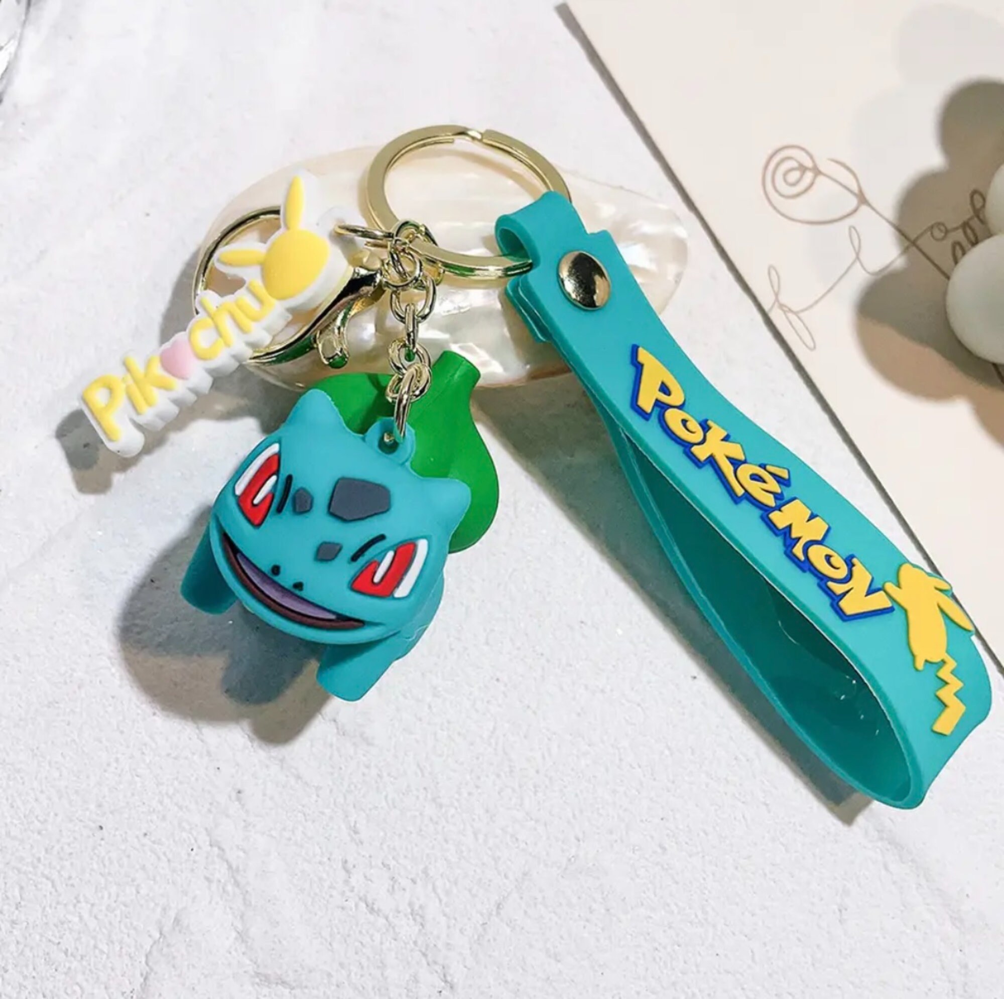Pokemon Keychains Handcrafted, Colorful Miniature Pokemon Figures for Backpacks, Purses, Keys