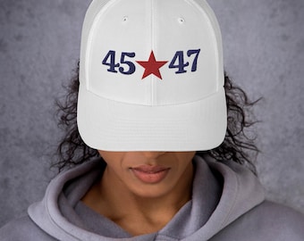 Classic Trump 45 47 Star Trucker Cap | RNC | 2024 Presidential Election | Donald J Trump | Republican Hat