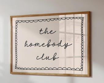 Homebody Club Art Print | Retro Minimalist Entry Way/Hallway Wall Decor (Digital Download)